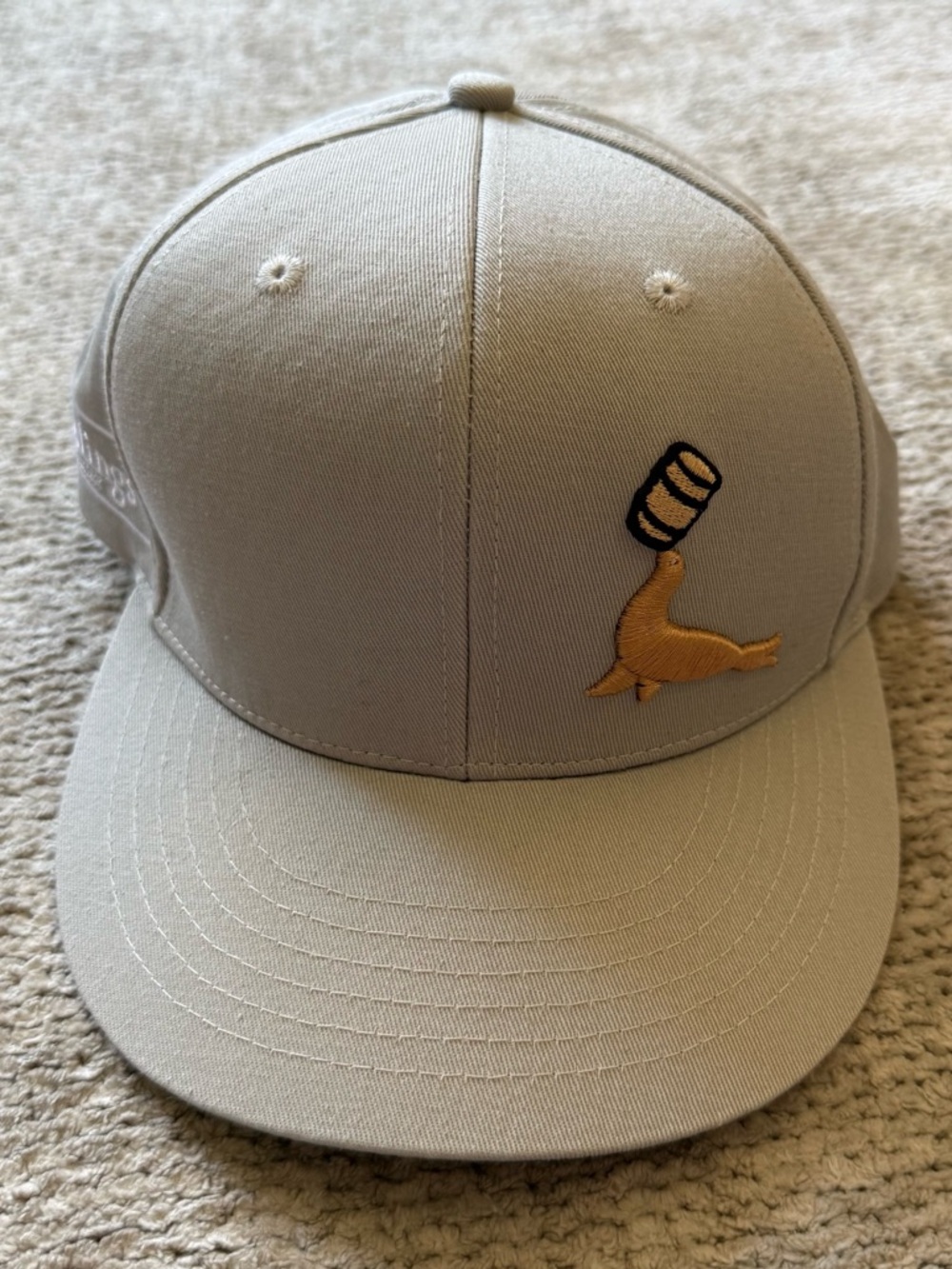 Black Seal Bermuda Seal Logo Baseball Cap Khaki Adjustable Strap Hat